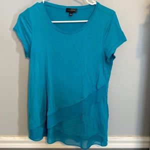 Teal Limited tee with layering details